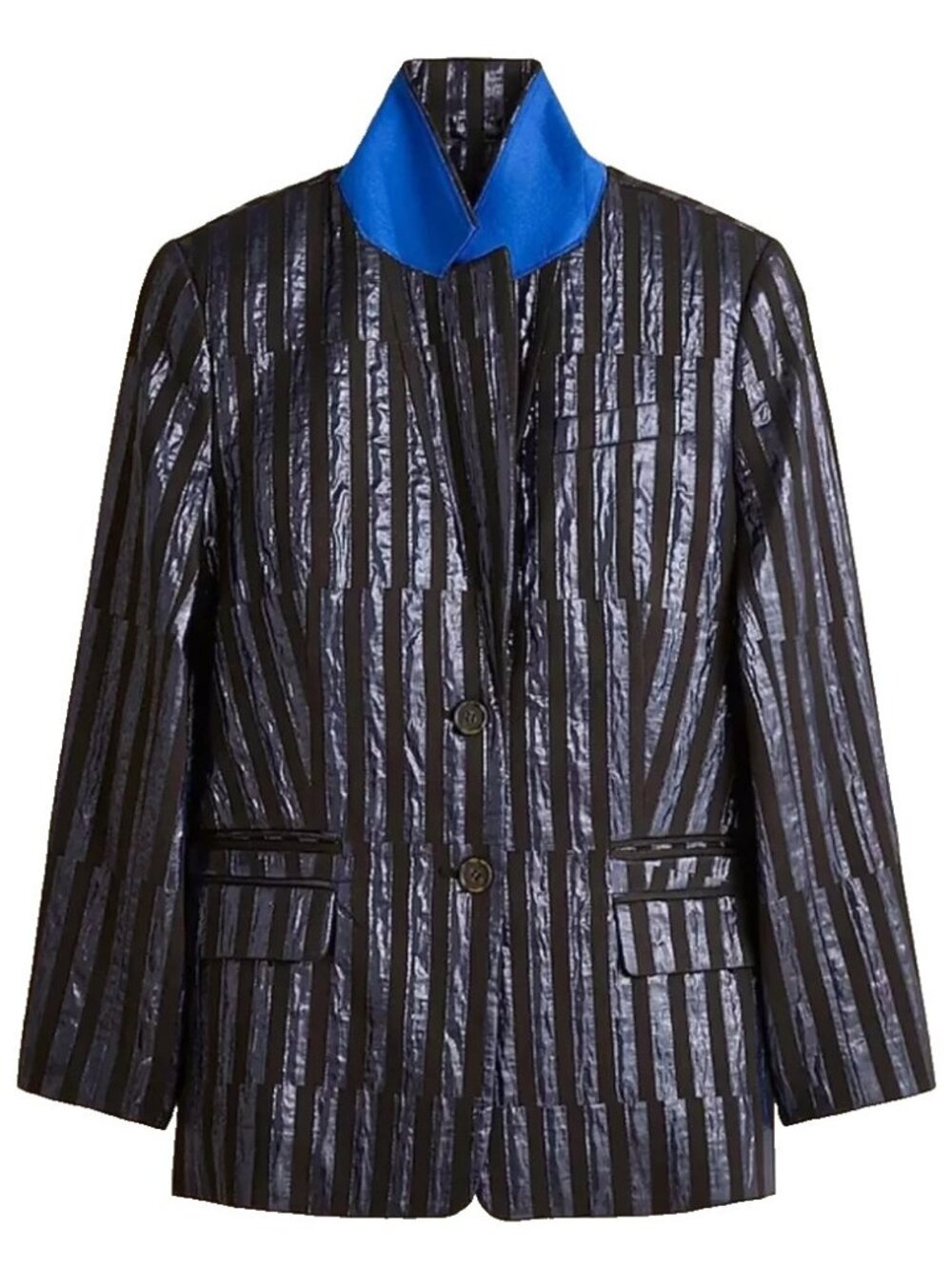 NWT Christopher John Rogers X J.Crew Relaxed Blazer in Metallic Stripe Jacket 10 - Picture 7 of 11